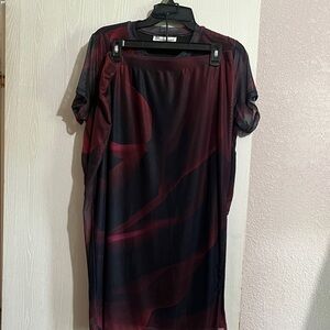No Boundaries Burgundy and Black Midi Top/Skirt combo